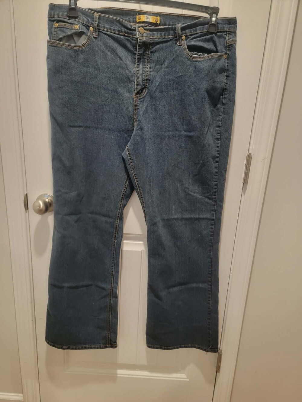 DG Drama Gold Plus Size 18 Straight Leg Denim Jeans w/Gold Trim